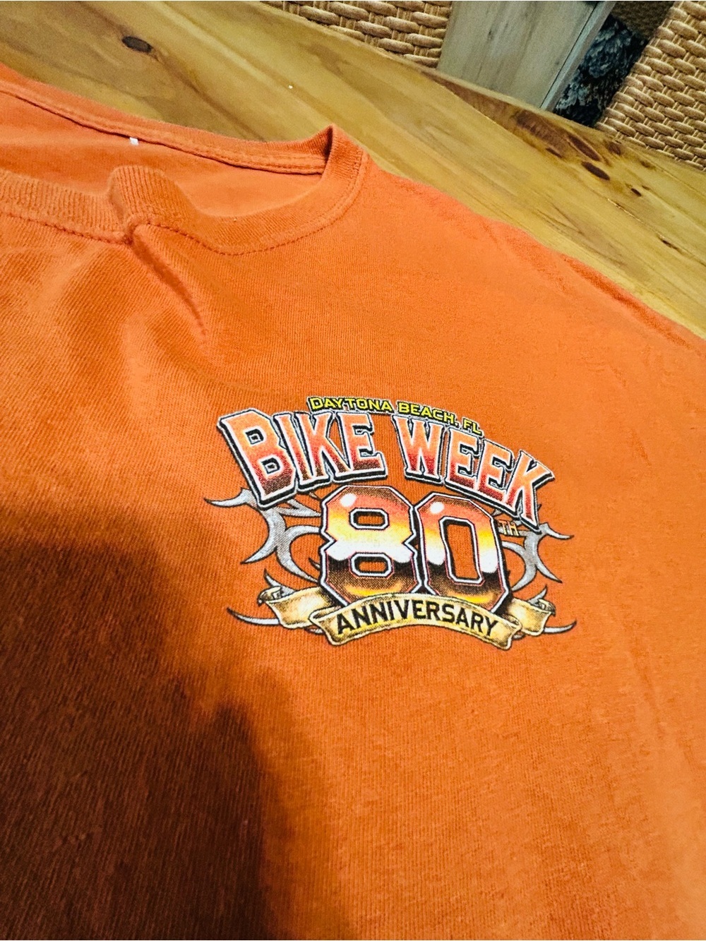 Bike Week 80th Anniversary Orange Graphic Tee